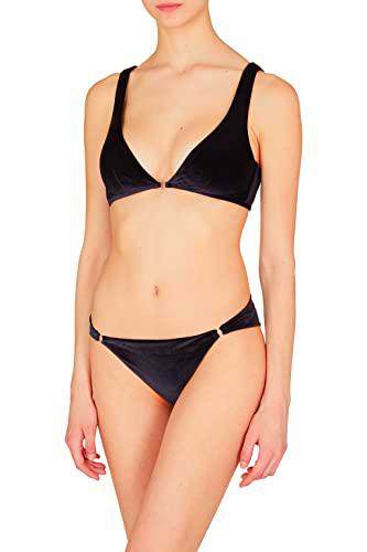 Emporio Armani Bikini de Terciopelo para Mujer Conjunto, Negro, L