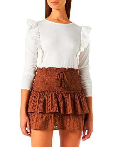 Springfield Falda Corta Swiss para Mujer, Estamapado Marron, M