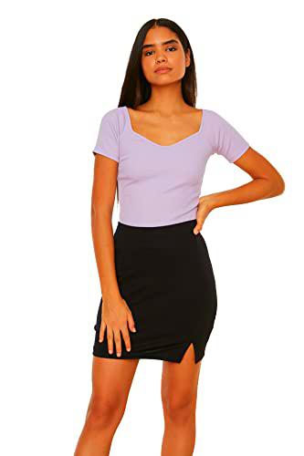 Trendyol Falda de Punto Mini, Negro, XXS para Mujer