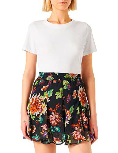 Only Onljamila Flowy-Falda Ptm Corta, Black/AOP:New Blossom