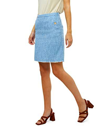 Peppercorn Falda Minessa Boucle para Mujer, Azul Serenity, M