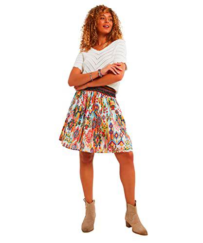 Joe Browns Minifalda Bohemia de Verano con Estampado Mixto Falda