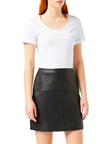 Ted Baker Valat-A-Line Minifalda de Cuero Falda, Negro