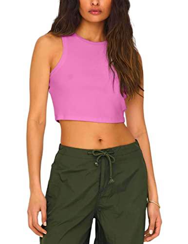 ONLY Onlvilma S/L Cropped Camiseta sin Mangas Jrs Noos Top