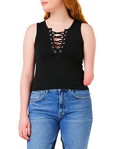 Urban Classics Ladies Lace Up Cropped Top - Camiseta para mujer