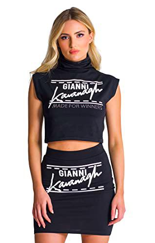 Gianni Kavanagh Black Theater Crop Top T-Shirt, L Women's