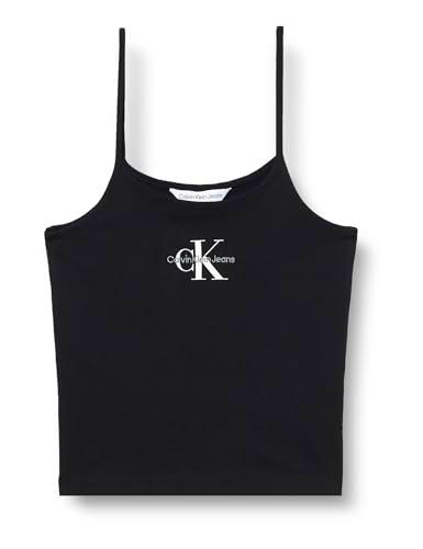 Calvin Klein Jeans MONOLOGO Strappy Tank Top, Tops de Punto S/C Mujer, CK Black,