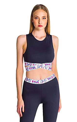 Gianni Kavanagh Black GK Play Crop-Top Chaleco de Moda, L Womens