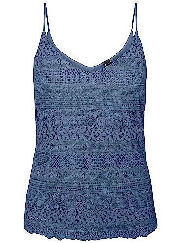 VERO MODA Vmhoney Lace Singlet Wvn Top, China Blue