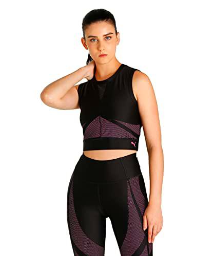 Puma Eversculpt Fitted Tank Top sin Mangas, Mujer, Black Sunset Pink, l