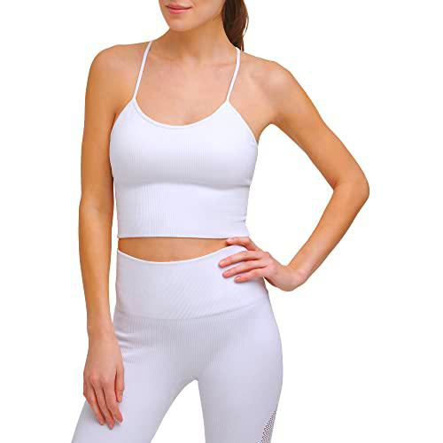 DKNY Sport Women's Top Camiseta, Blanco, M para Mujer