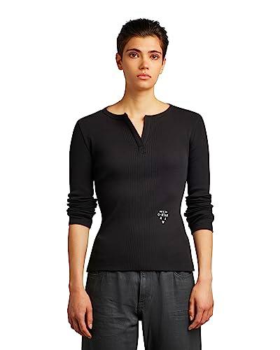 G-Star RAW Granddad Slim Top, Tops para Mujer, Negro (dk black D22336-C678-6484), S