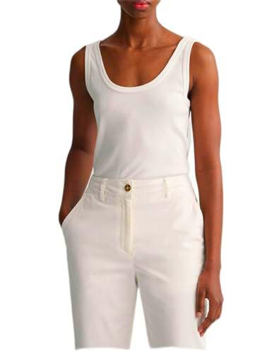 GANT Slim Ribbed Tank Top Camisa Cami, White, XL para Mujer