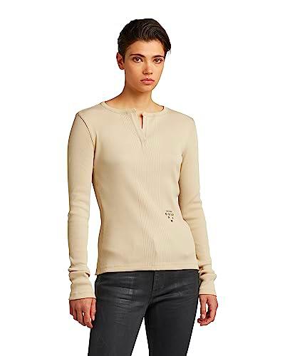 G-Star RAW Granddad Slim Top, Tops para Mujer, Beige (brown rice D22336-C678-D309), XL