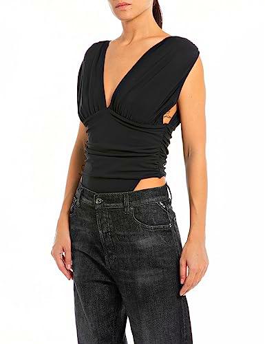 REPLAY W3076 Camisa Cami, 098 Negro, S para Mujer