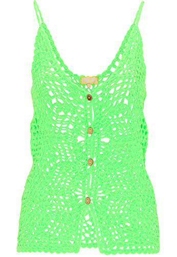 UCY Top de Ganchillo, Verde neón, XS/S para Mujer