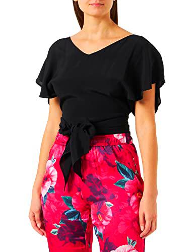 Pinko Temerario Top Crepe Marocaine Camiseta, Z99_Negro Limousine