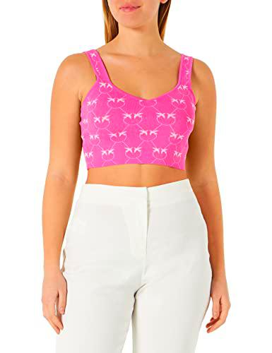 Pinko Telepático Top Jacquard Monogr Camiseta, Yn1_Fuxia/Rosa