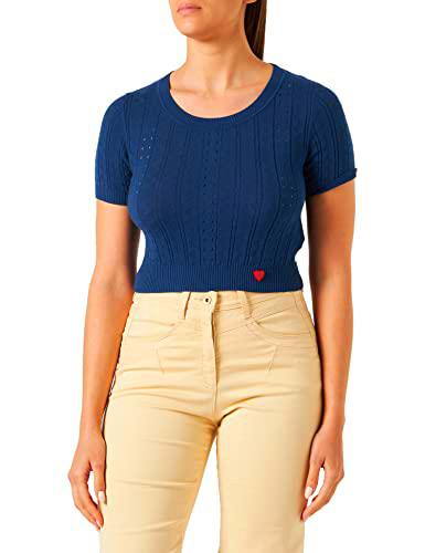 Love Moschino Top Recortado, Azul, 42 para Mujer