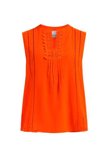 SANIKA Top Blusa de Encaje, Naranja, L para Mujer