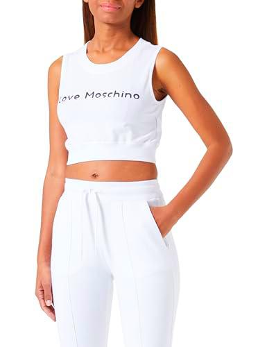 Love Moschino Cropped Top Producto de Calidad, Blanco óptico