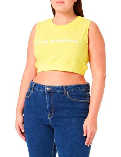 Love Moschino Cropped Top Producto de Calidad, Amarillo