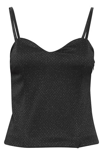 ICHI Ihkate Lurex Sparkles To Camisa Cami, 194008/negro