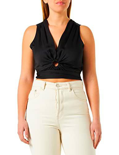 Pinko Tremulo Top Fluido Ultralight Camiseta, Z99_Negro Limousine