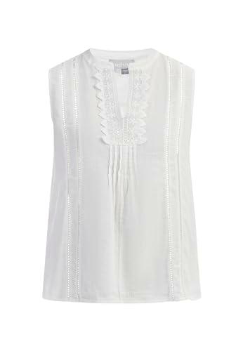 LYMOA Top Blusa de Encaje, Blanco, XL para Mujer