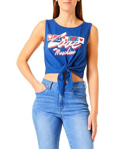 Love Moschino Camiseta sin Mangas, Azul, 48 para Mujer