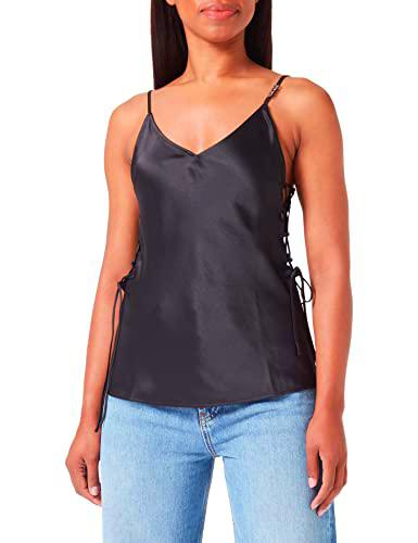 HUGO Negro Top Flat Packed, 42 para Mujer