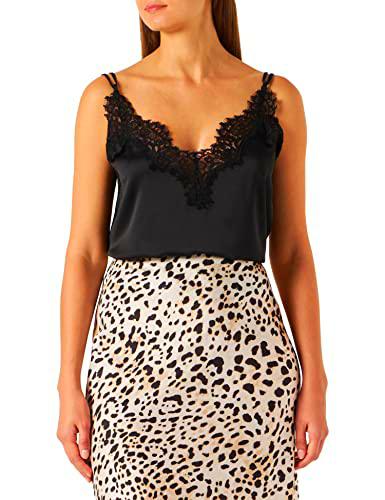 Pinko Tiziana Top Satin Camisa Cami, Z99_Nero Limousine