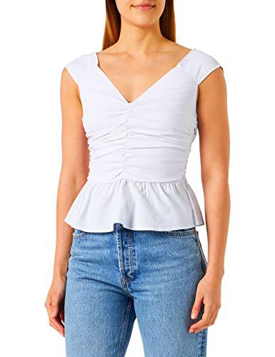 Pinko Taciturno Top Popeline Stretch Camiseta, Z04_Blanco Brill