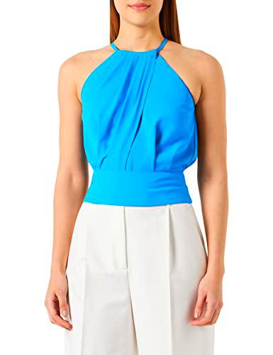 Pinko Trionfale Top Crepe Fluido Camiseta, F71_Blue Direttorio