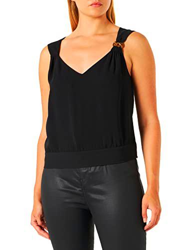 Pinko Teudosia Top Crepe Fluido Camisa Cami, Z99_Negro Limousine