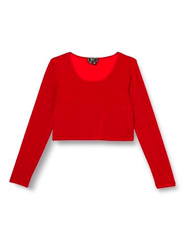 faina Cropped Jersey Top, Rojo, XL para Mujer