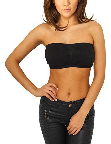 Urban Classics Ladies Pads Bandeau Top, Negro, Tamaño del Fabricante: S para Mujer