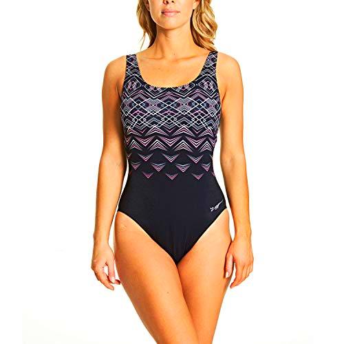 Zoggs Electric Scoopback Traje de Baño, Mujer, Negro, 50