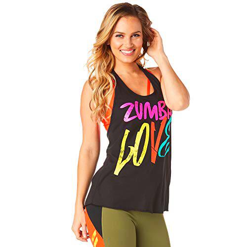 Zumba Top de Estampado de Moda Suelta de Entrenamiento para Mujer X-Pequeña B2b Negro