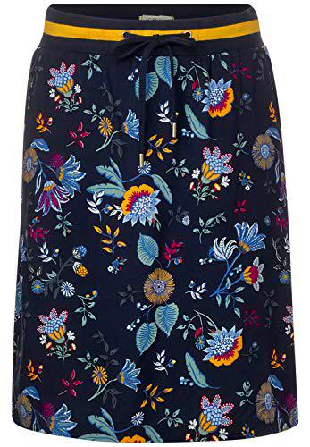 Cecil 360648 Tos Flower Skirt Falda, Deep Blue (Azul)