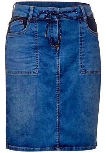 Cecil B360709 Falda, Mid Blue Wash (Azul), 34 para Mujer