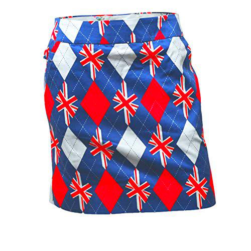 Royal y Awesome Mujer Pars y Rayas Regular Golf Skort Azul Azul Talla:36