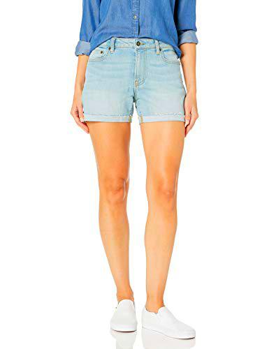 Goodthreads Denim Turn-Cuff Short Shorts, Desteñido (Bleach Wash), 26